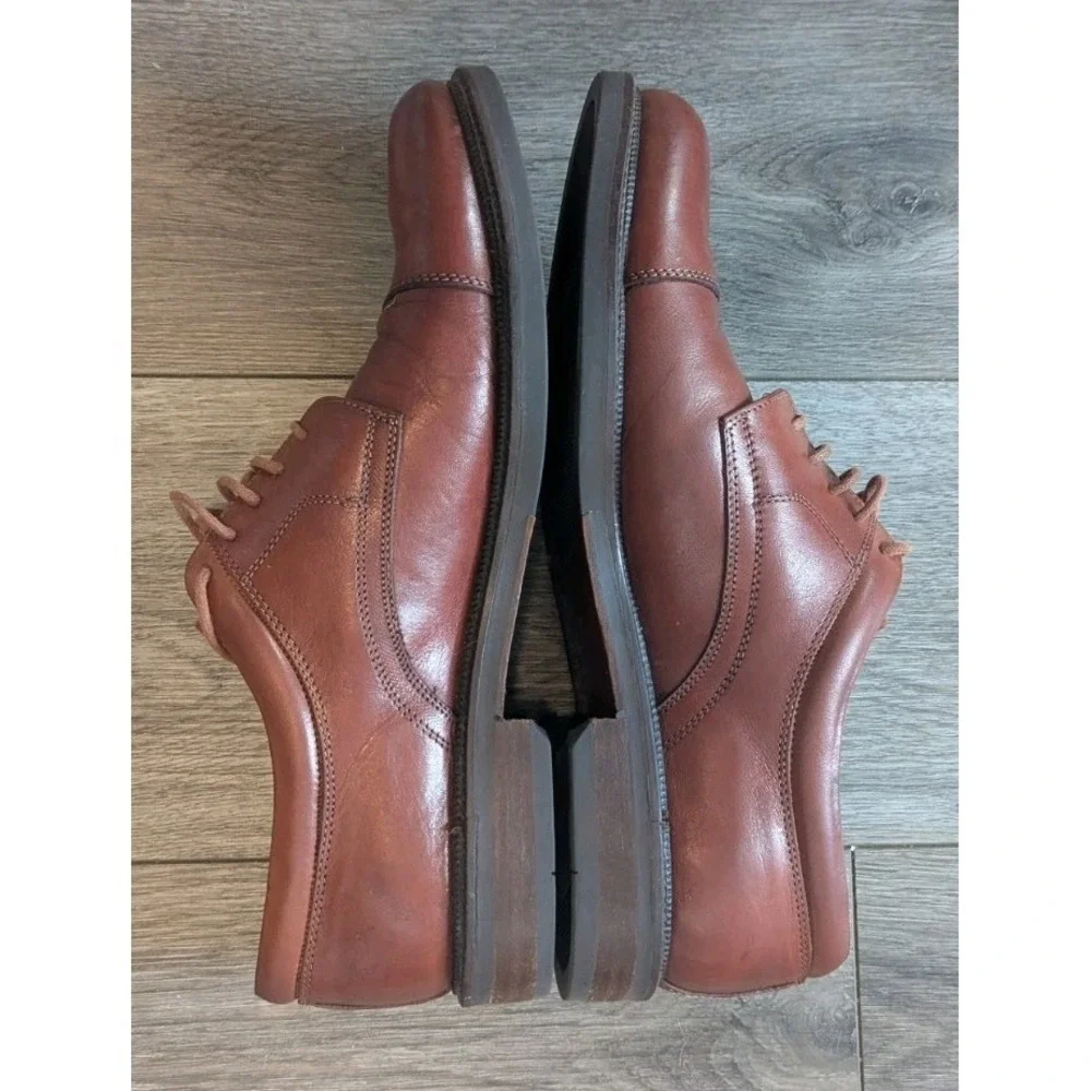 Johnston & Murphy 10.5 M Shoes Brown Oxford Leather Lace Up Classic‎ Timeless